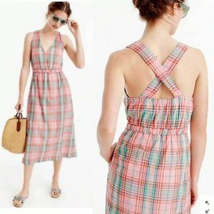Cross-back dress in vintage plaid